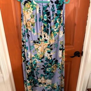 New London Times Floral Maxi Dress - lilac and Green